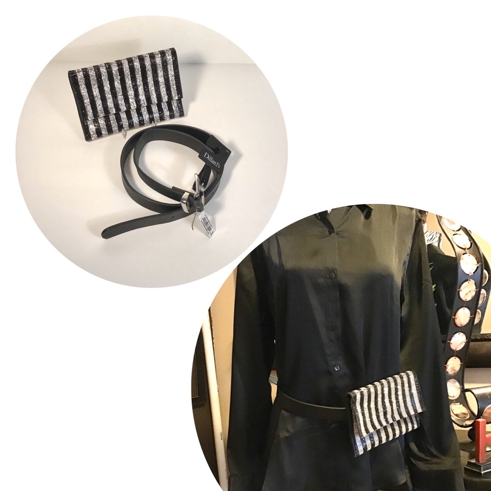 Dillard’s Black & White Crystal Fanny pack